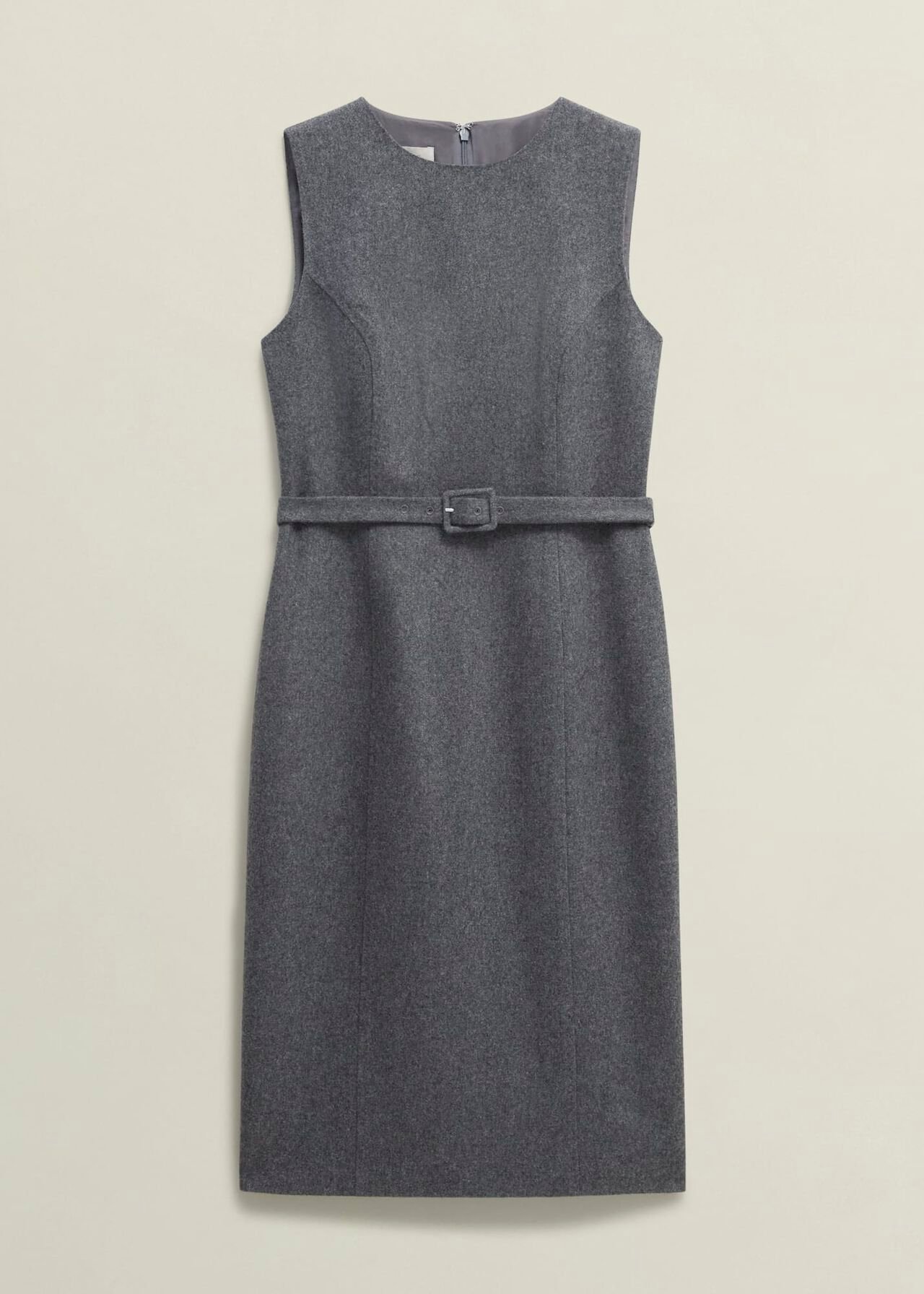 Elsie Wool Blend Dress, Grey, hi-res