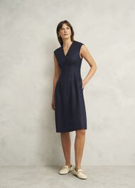 Kayleigh Linen Dress, Navy, hi-res
