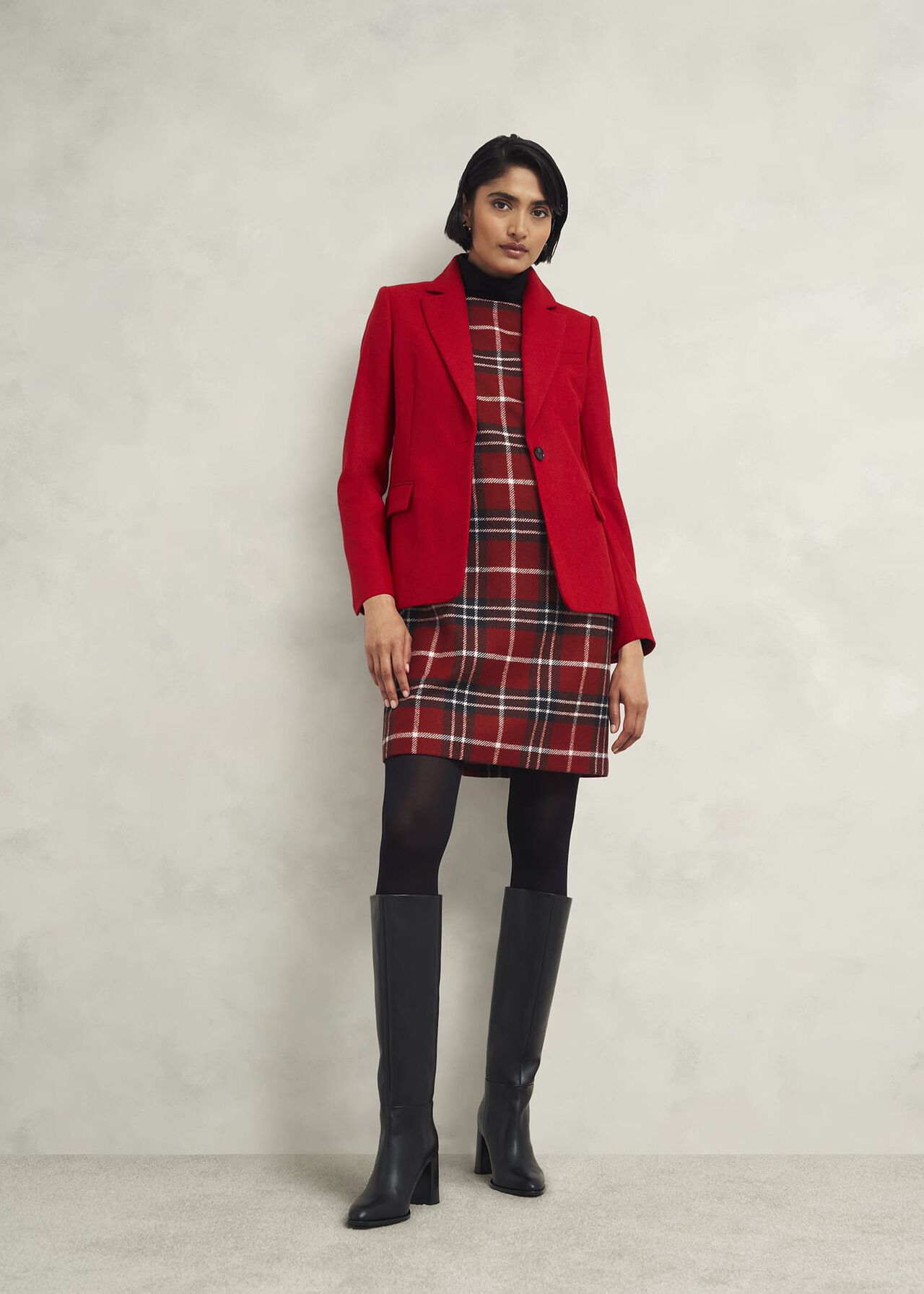 Amaris Wool Dress, Red Multi, hi-res