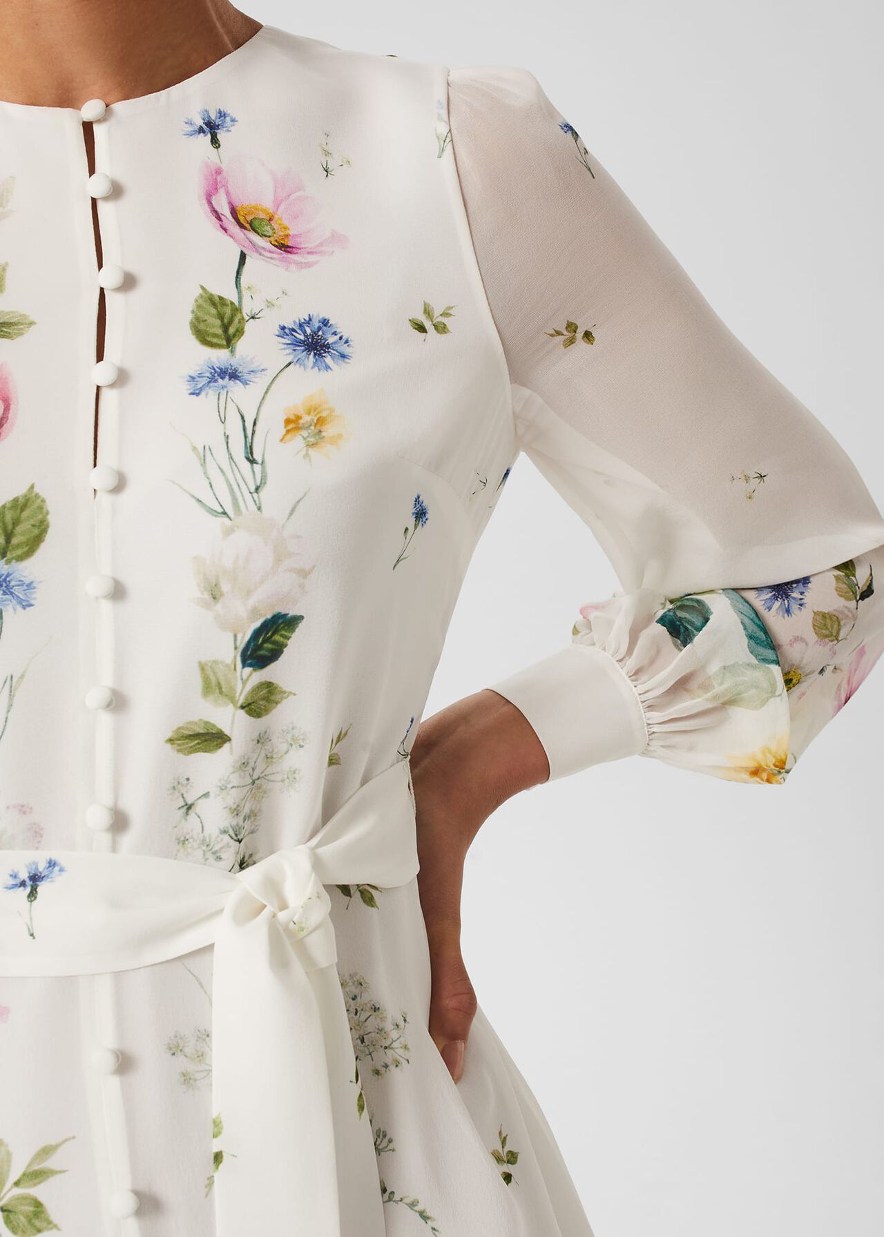 Maribella Silk Floral Dress