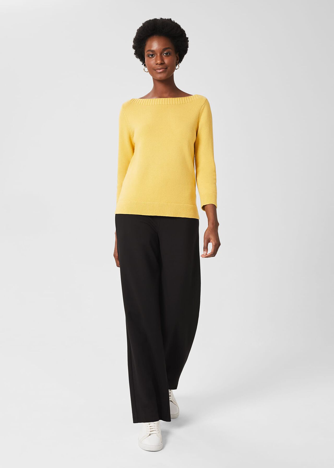 June Cotton Sweater, Corn Yellow, hi-res