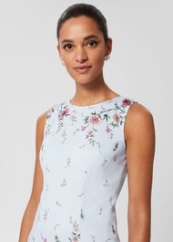 Fiona Floral Shift Dress, Pale Blue Multi, hi-res