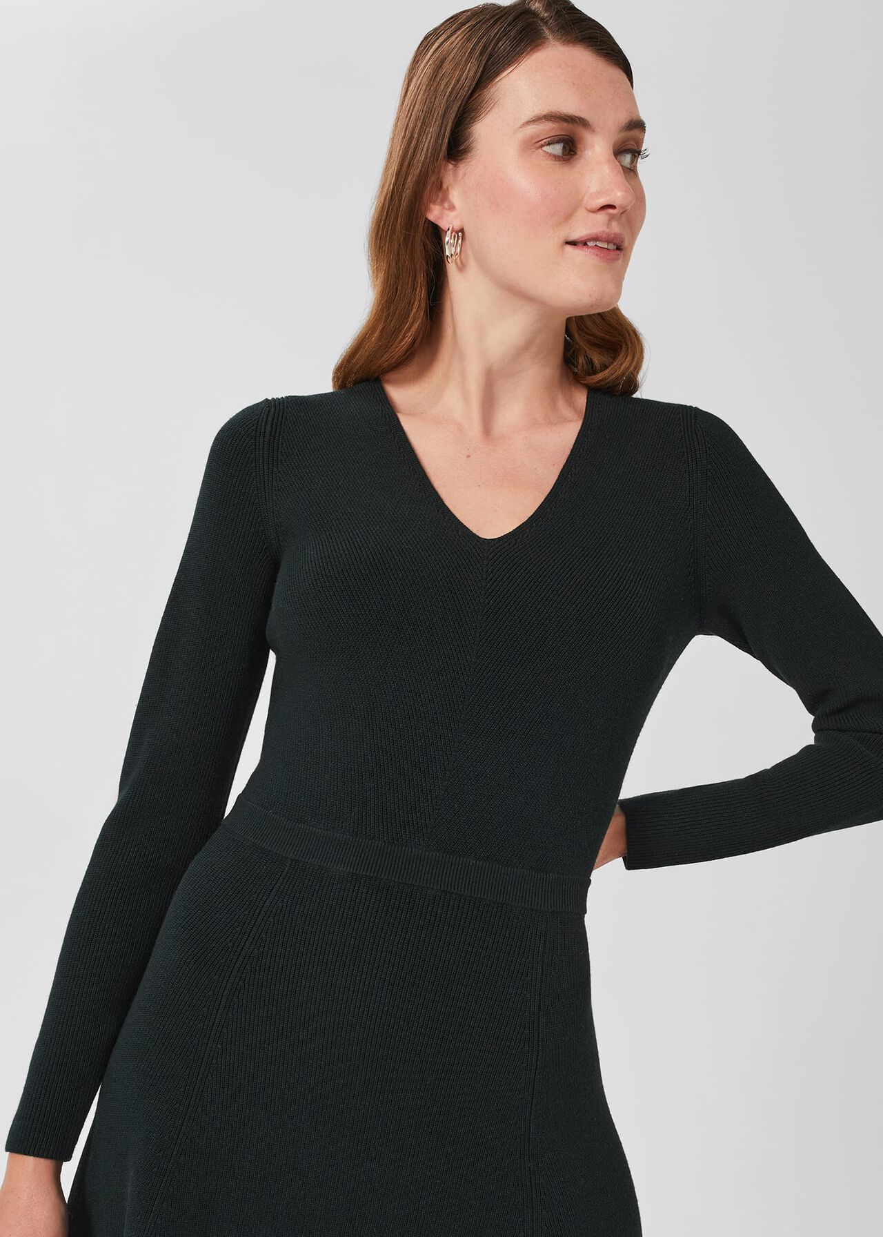 Joy Knitted Dress, Forest Green, hi-res