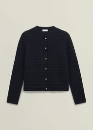 Amber Cotton Cardigan, Hobbs Navy, hi-res