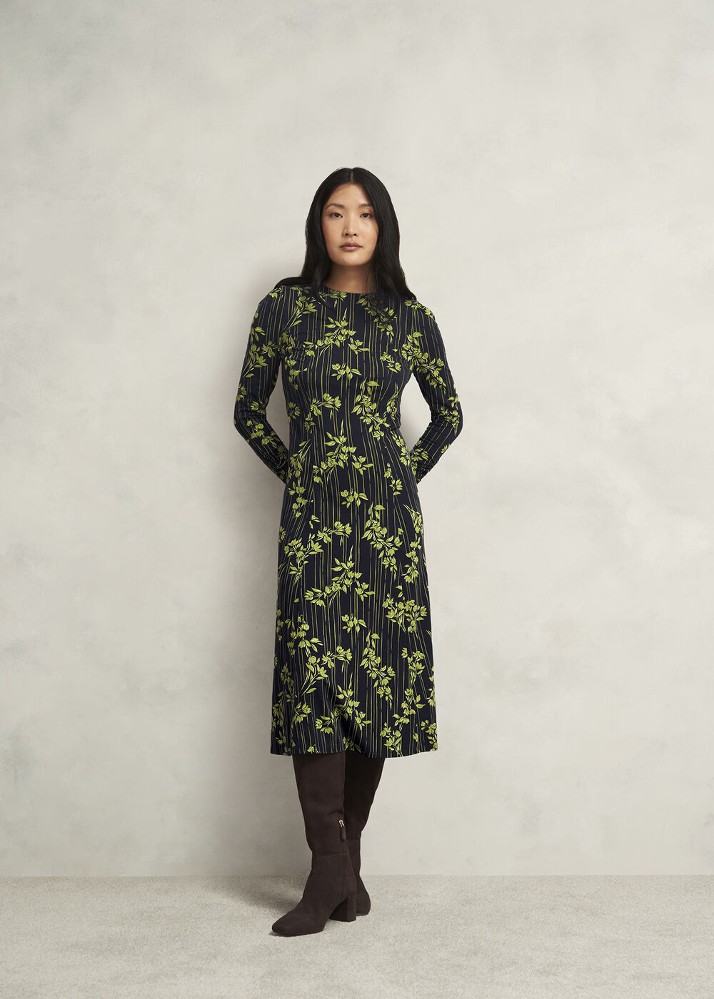 Petite Alison Dress, Navy Green, hi-res