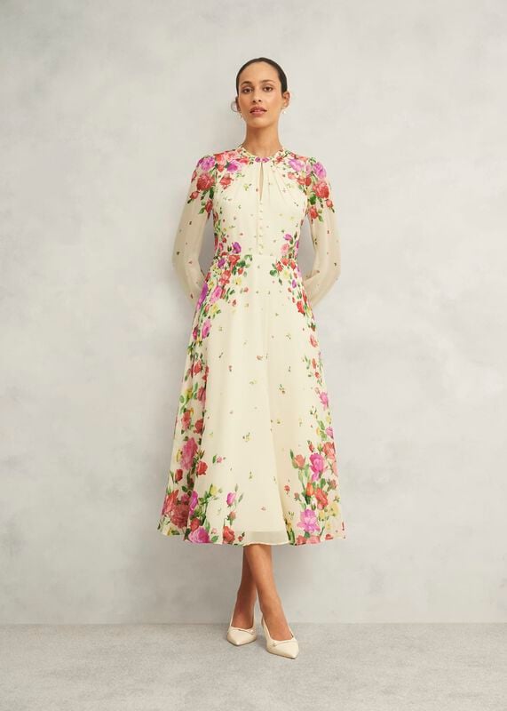 Eva Floral Silk Dress