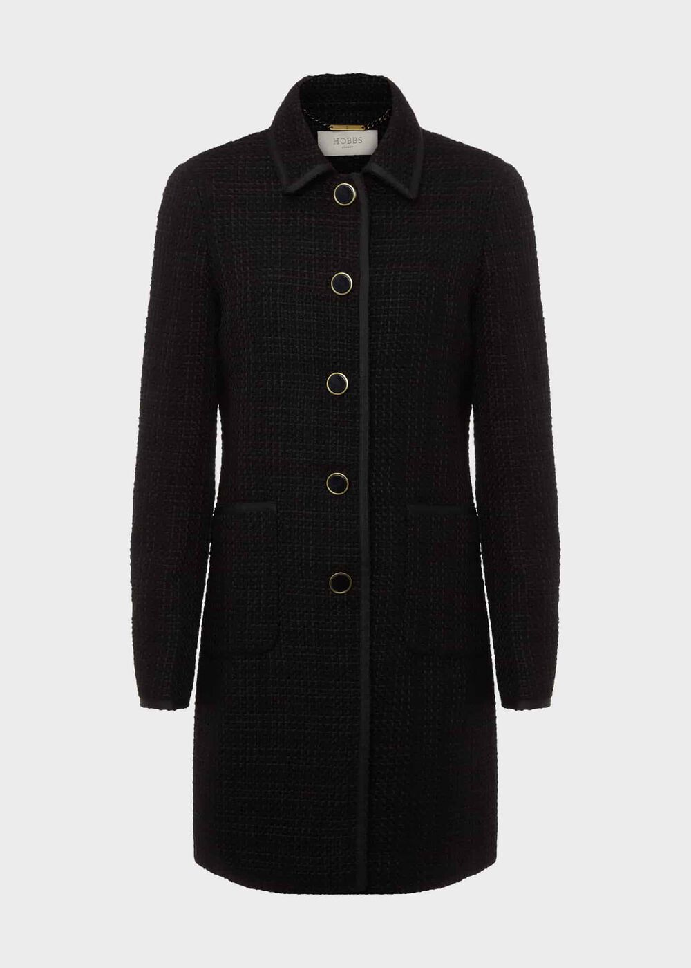 Elaine Tweed Coat, Black, hi-res