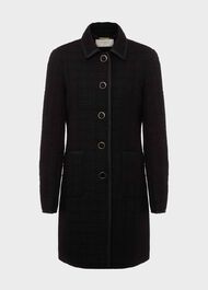 Elaine Tweed Coat, Black, hi-res