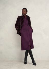 Andrea Faux Fur Coat, Wine, hi-res