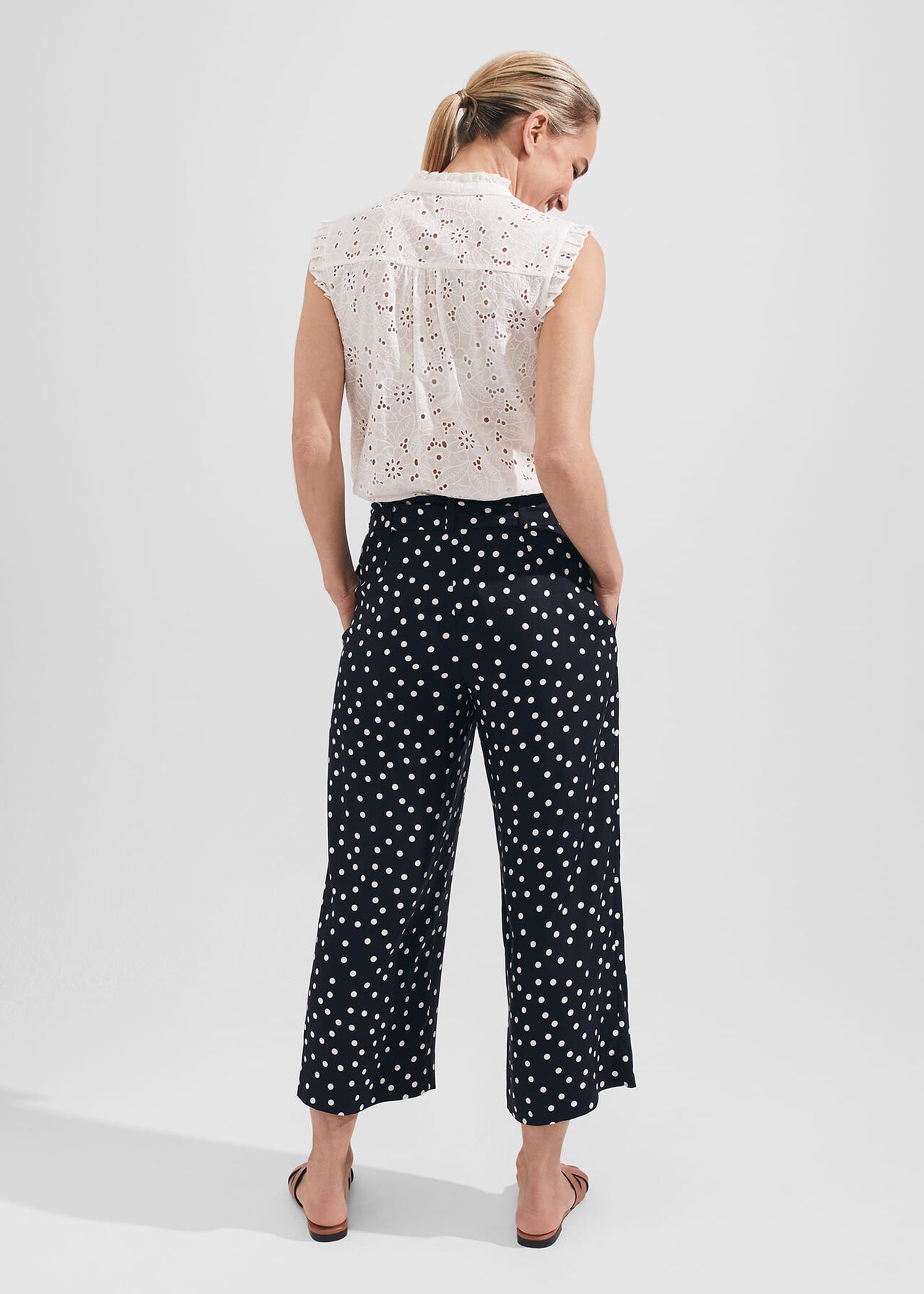 Petite Astrid Crop, Navy Ivory, hi-res