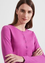 Michelle Cotton Cardigan, Violet Pink, hi-res