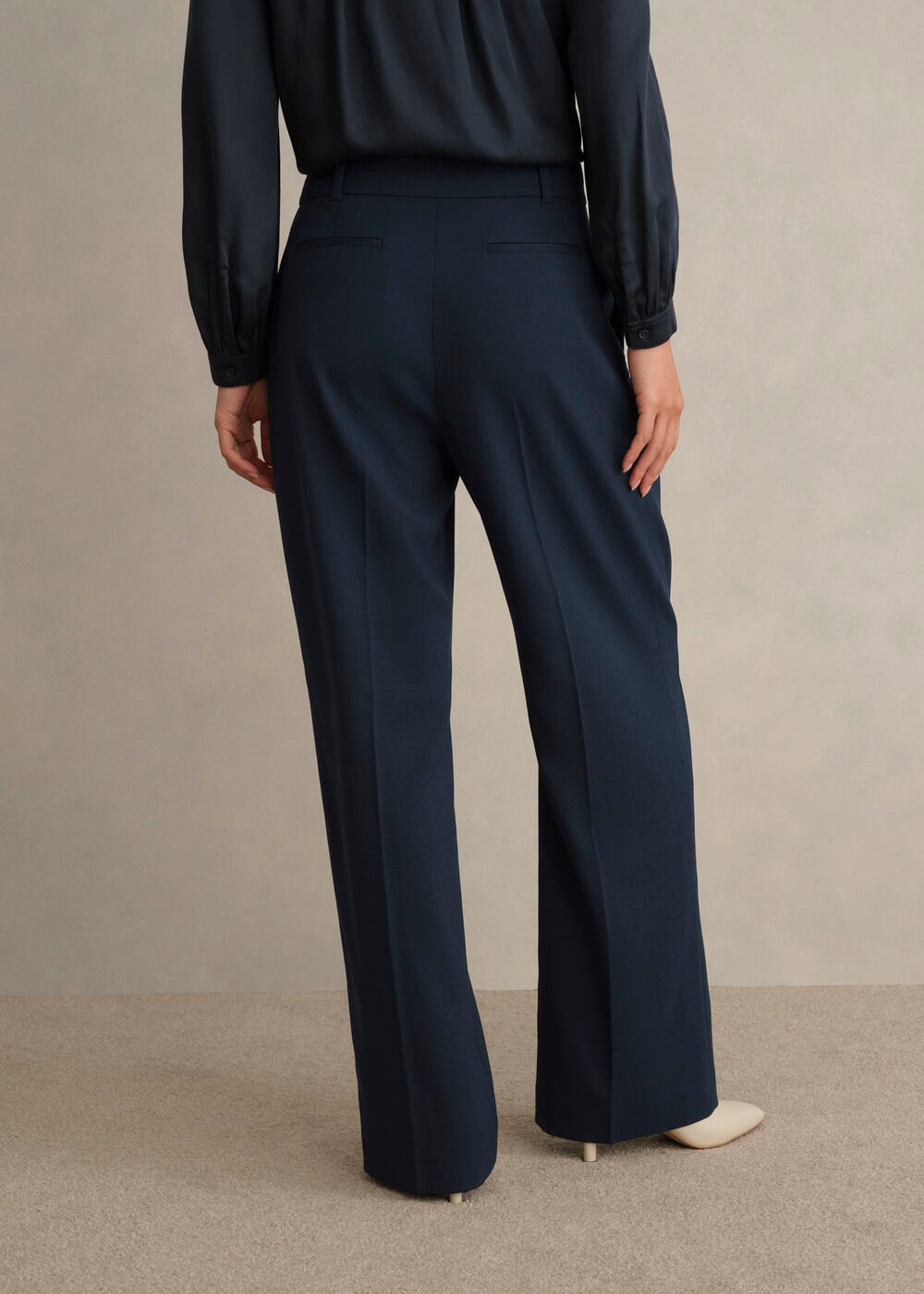 Lauren Wide Trousers, Dark Slate Blue, hi-res