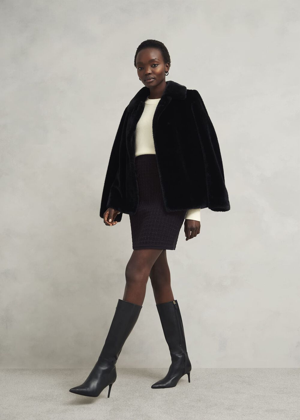 Sairey Sparkle Knitted Skirt , Black, hi-res