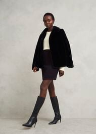 Sairey Sparkle Knitted Skirt , Black, hi-res