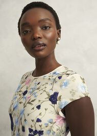 Petite Tia Embroidered Dress, Cream Multi, hi-res
