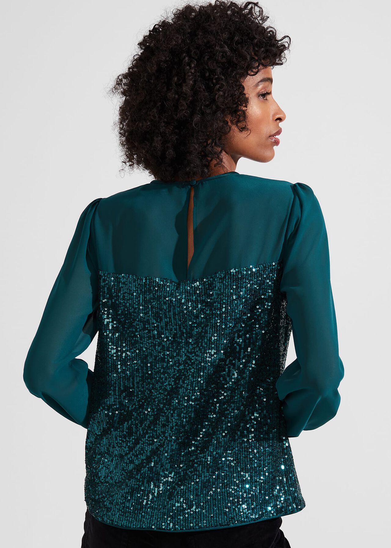 Zariah Sequin Top, Evergreen, hi-res