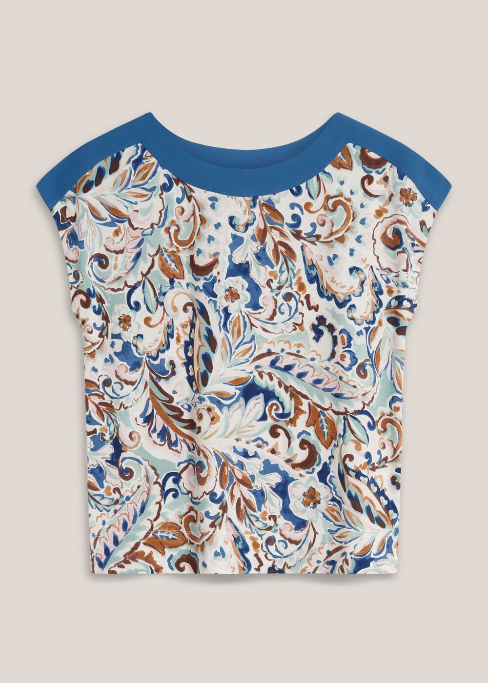 Viviana Printed Top, Blue Multi, hi-res