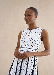 Petite Angelica Spot Dress, Ivory Midnight, hi-res
