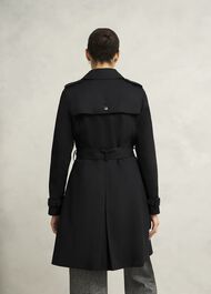 Skylar Shower Resistant Trench Coat, Black, hi-res