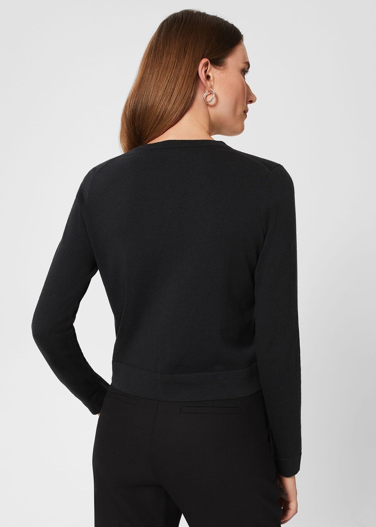 Lea Cardigan With Merino Wool, Charcoal, hi-res