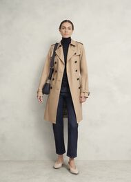 Lara Merino Rollneck Jumper, Navy, hi-res
