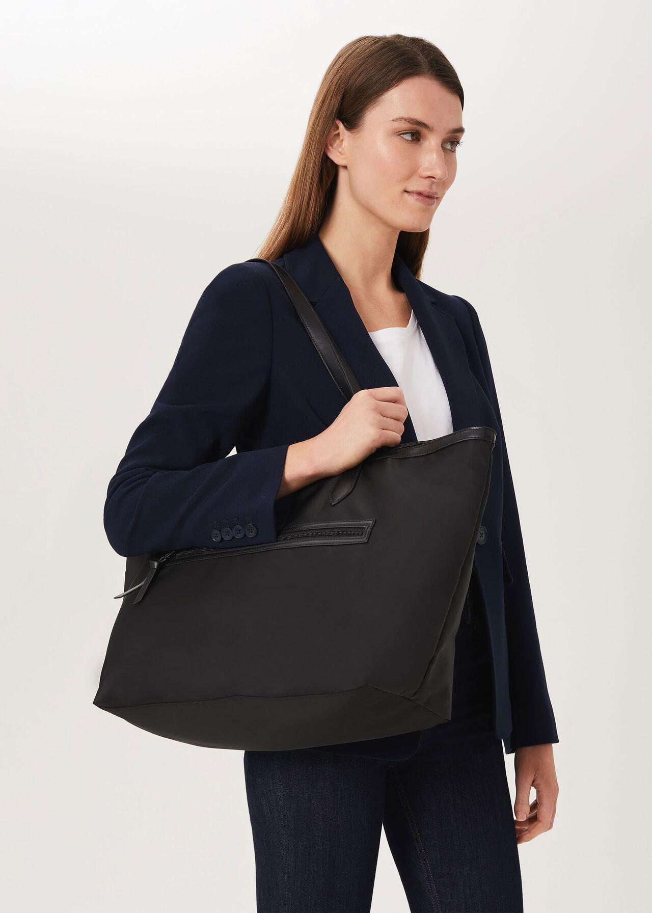 Norfolk Nylon Tote Bag, Black, hi-res