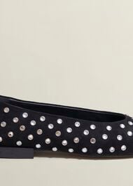Gayle Jewelled Flats, Black, hi-res