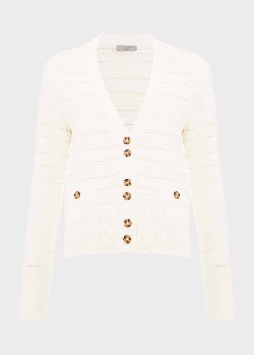 Naomi Cotton Cardigan, Ivory, hi-res