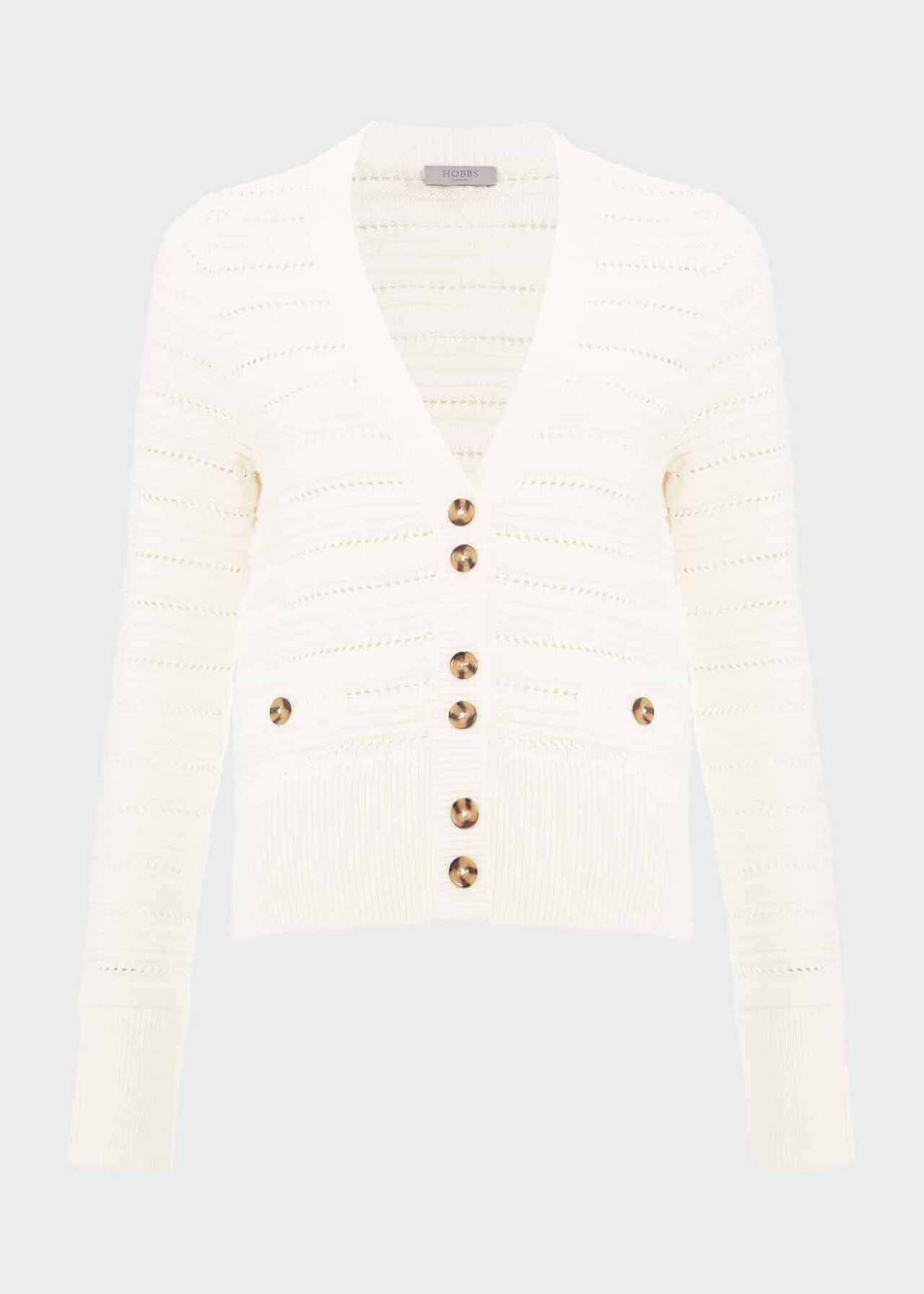 Naomi Cotton Cardigan, Ivory, hi-res