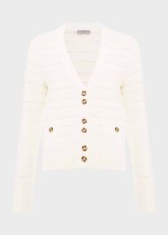 Naomi Cotton Cardigan, Ivory, hi-res