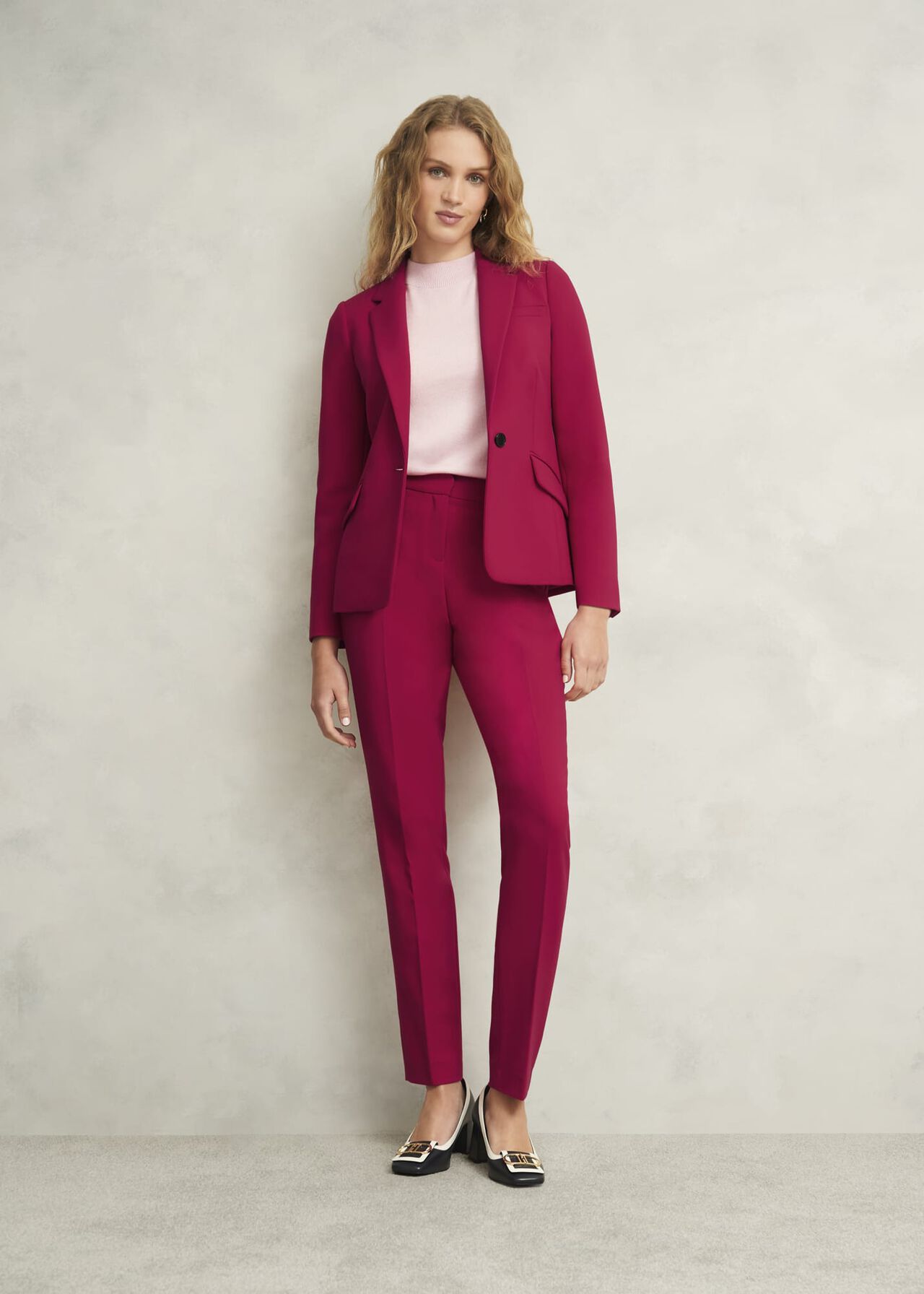Petite Suki Tapered Trousers, Hot Magenta, hi-res