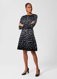Jodie Knitted Dress, Black Multi, hi-res