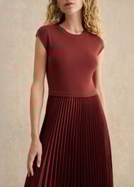 Piper Knitted Dress, Brown, hi-res