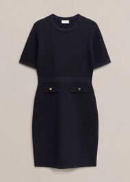 Petra Knitted Dress, Hobbs Navy, hi-res