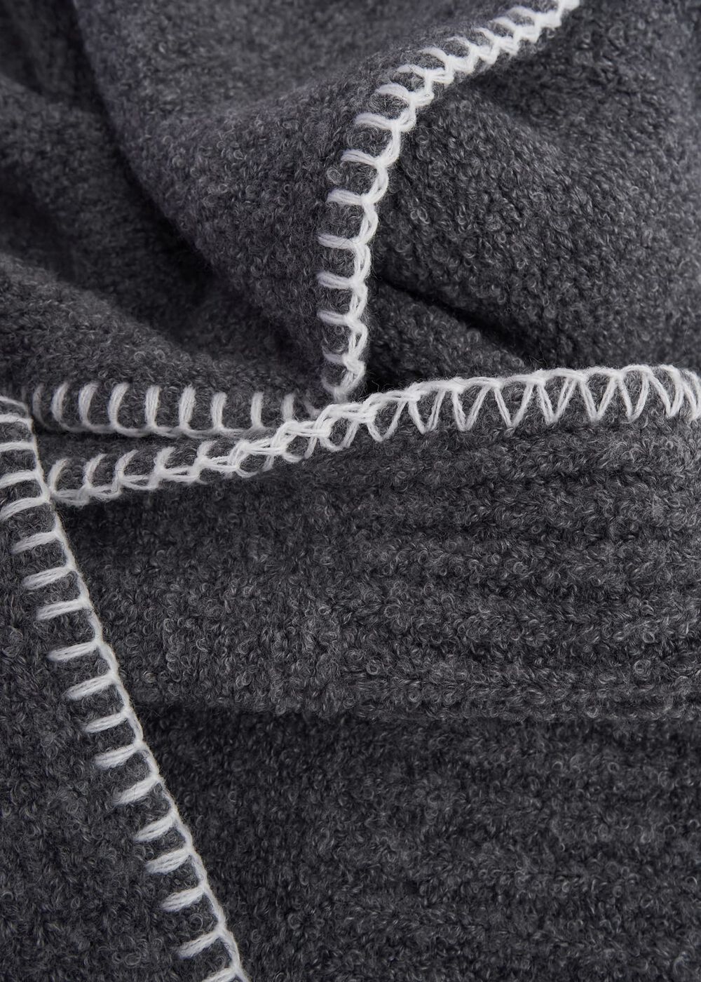 Brea Boucle Scarf, Grey Ivory, hi-res