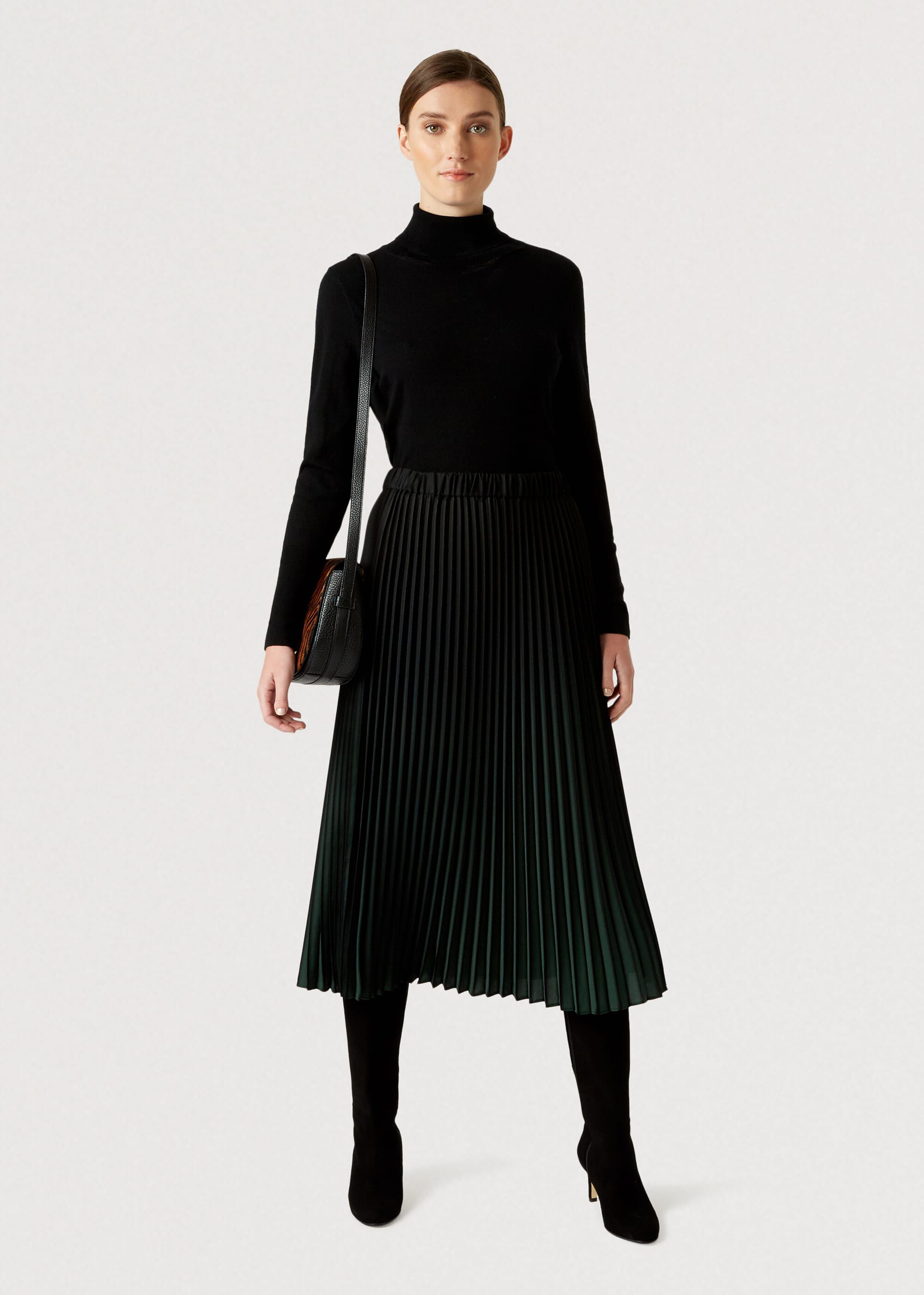 black and green skirt