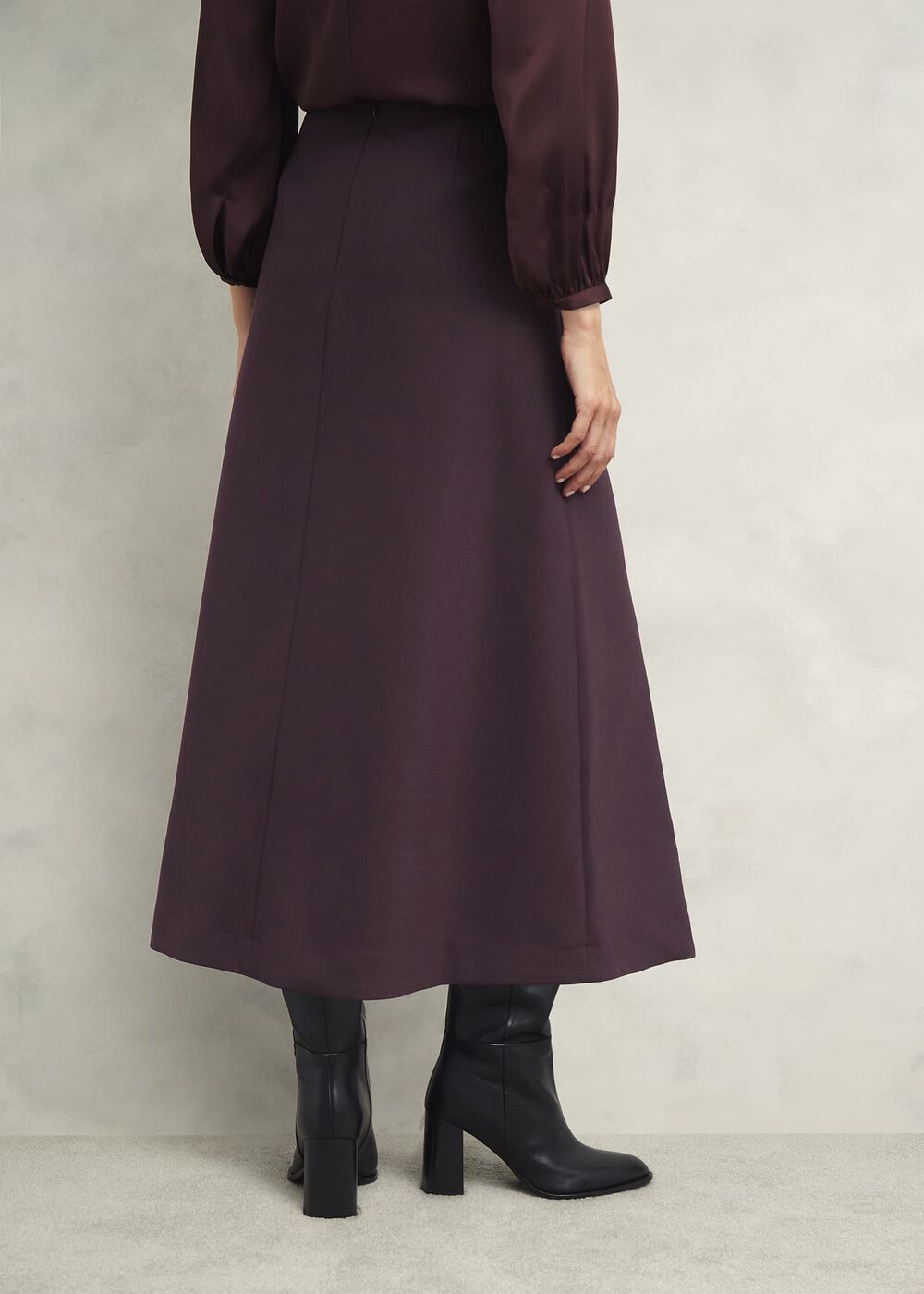 Chersham Skirt With Wool, Malbec Purple, hi-res