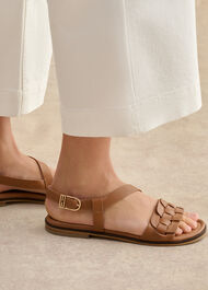 Vera Leather Sandals, Tan, hi-res