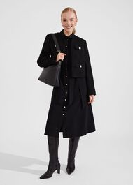 Pricilla Shirt Dress, Black, hi-res