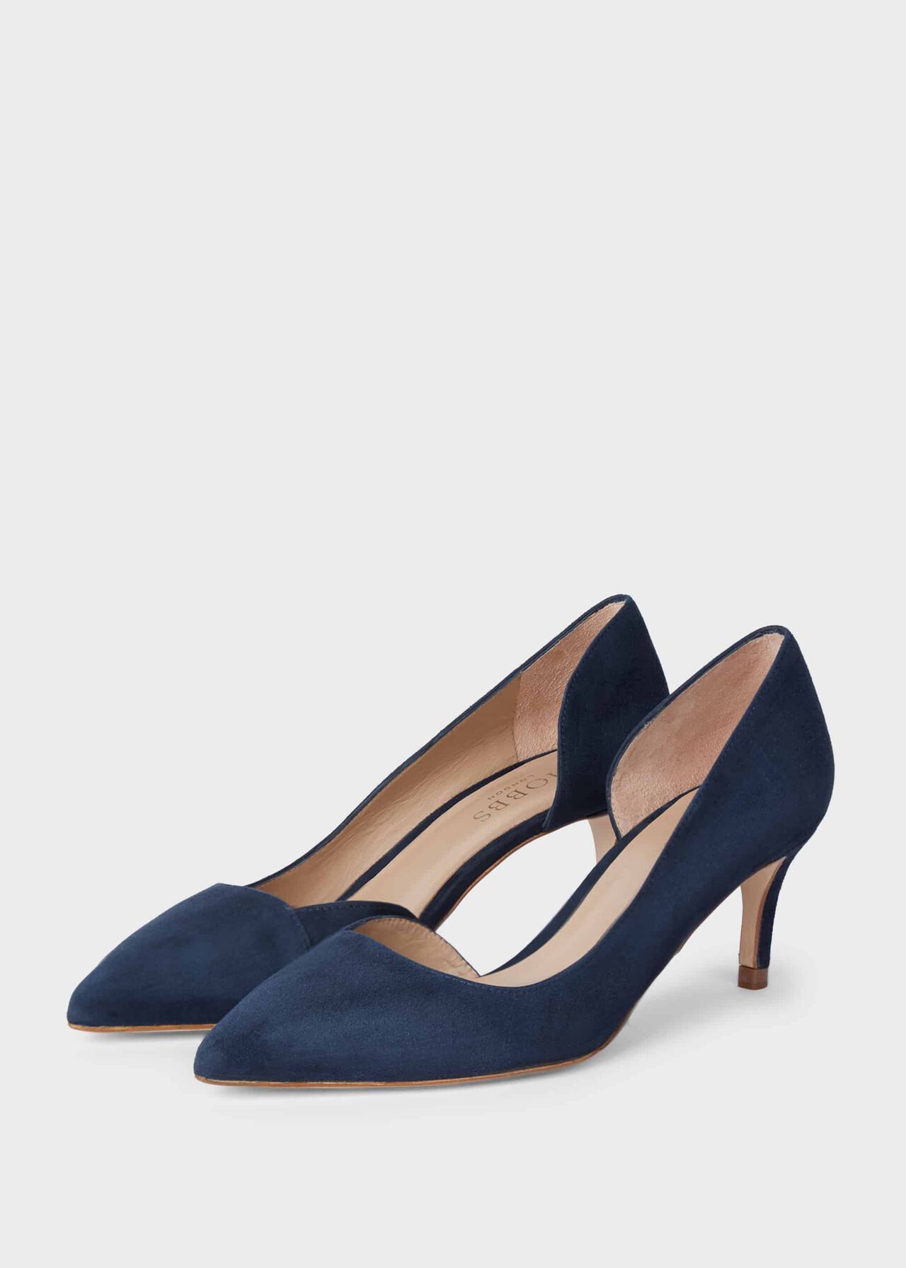 Selena Suede D'Orsay Court Shoes, Navy, hi-res