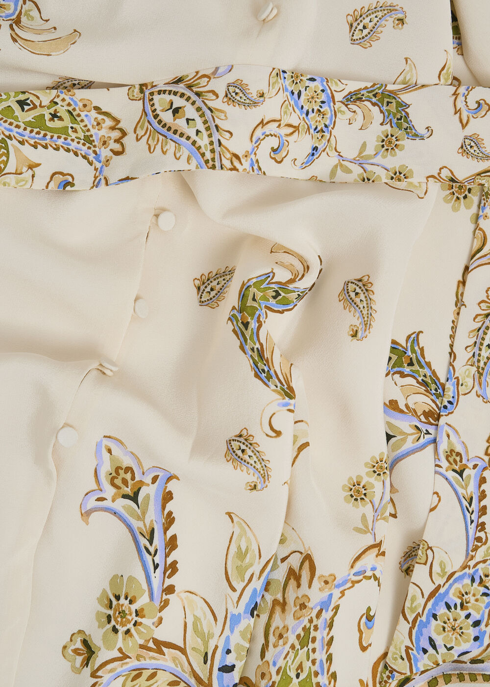 Alma Paisley Silk Dress, Cream Multi, hi-res