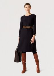 Cora Knitted Dress, Navy, hi-res