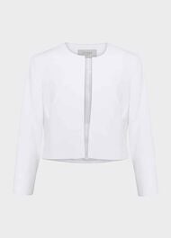 Elize Crepe Jacket, Ivory, hi-res