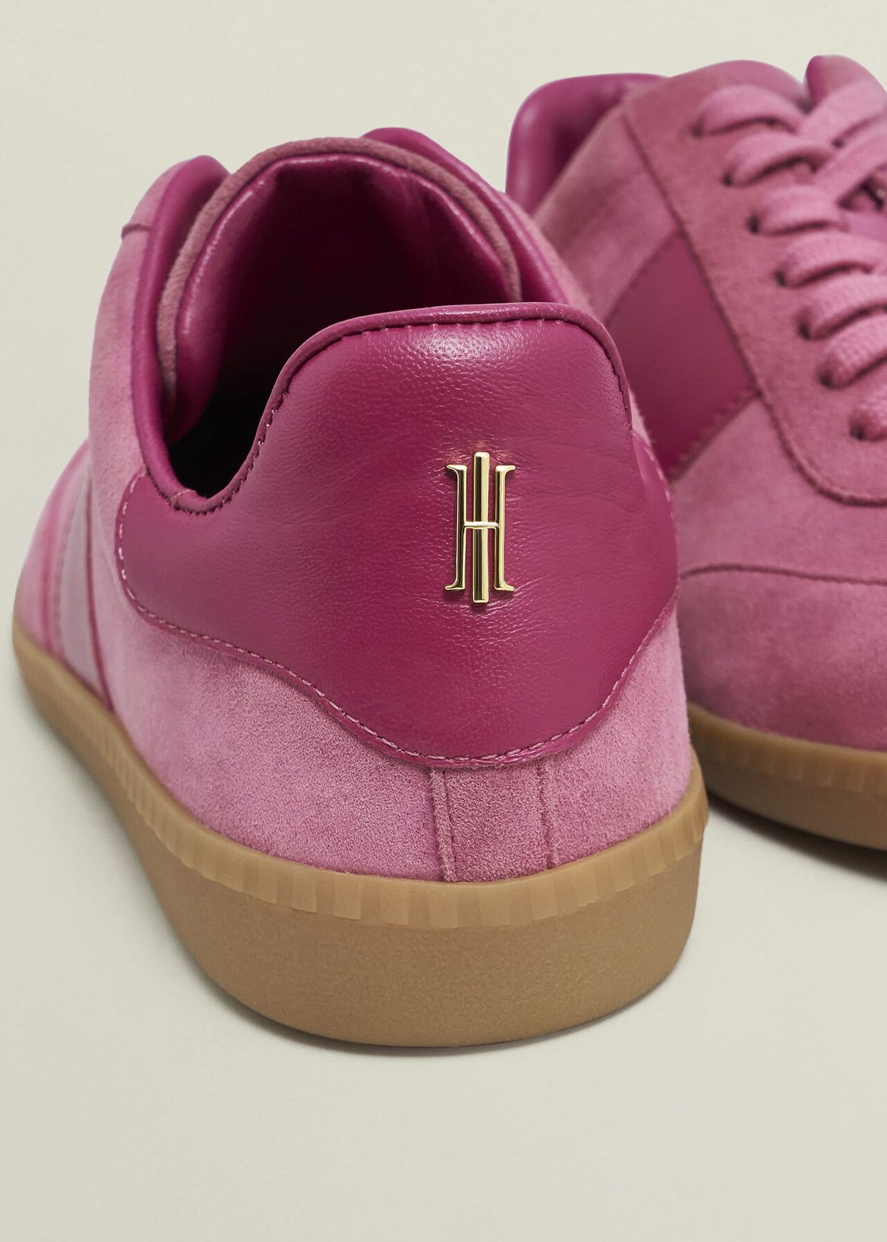 Etta Suede Trainers, Pink Multi, hi-res