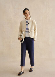 Lowther Stripe Pointelle Knitted Tank, Blue Ivory, hi-res