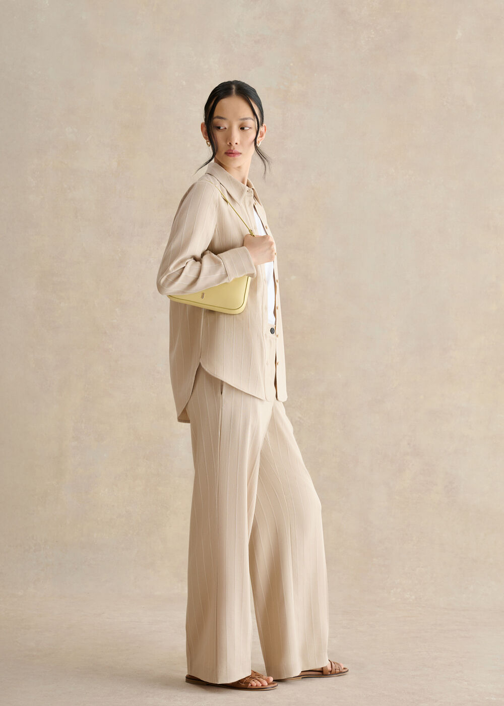 Hadley Linen Pinstripe Trousers, Neutral Ivory, hi-res