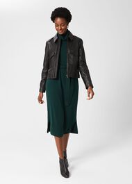 Elise Leather Jacket , Black, hi-res