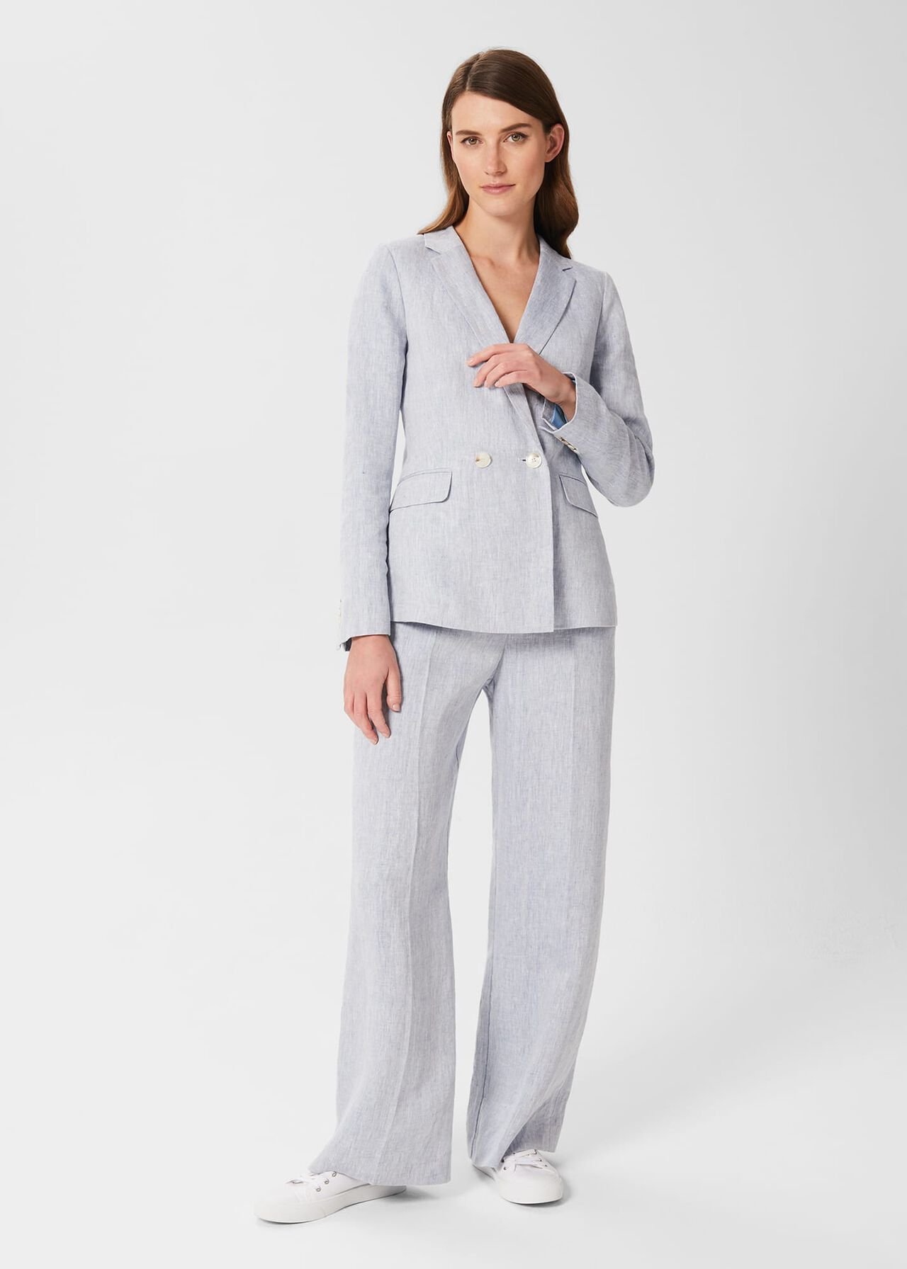 Maeve Linen Jacket, Pale Blue, hi-res