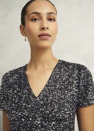 Tatiana Sequin Dress, Black Silver, hi-res