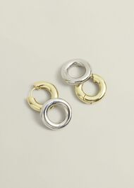 Clarisse Earrings, Silver Gold, hi-res